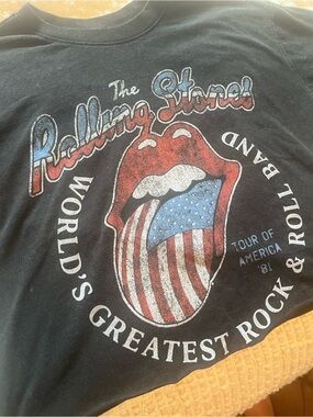 Rolling Stones Cropped Graphic Tee
